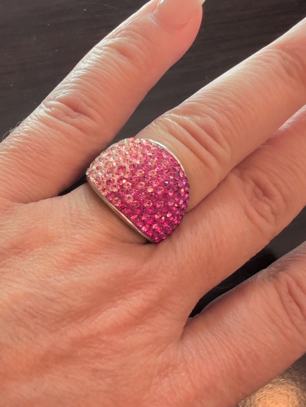 Pink Crystal Dome Ring - Women's Fashion Jewelry